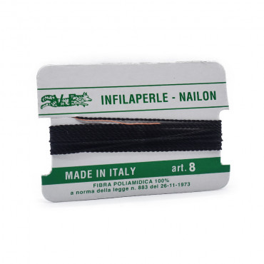 Filo Infilaperle in Poliammide con Ago in Rame Nero