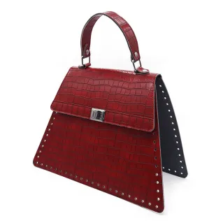 Set de bolso Cocoa en ecopiel efecto cocodrilo para bolsos de crochet Rojo