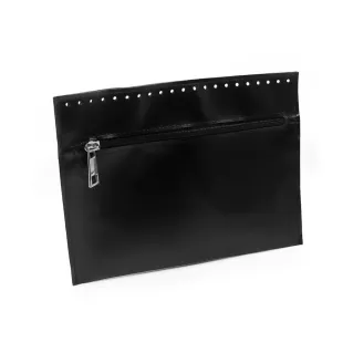 Poche en simili cuir avec zip pour sacs Noir