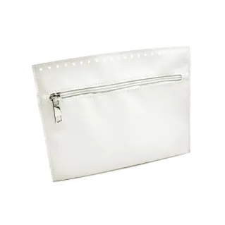 Poche en simili cuir avec zip pour sacs Blanc