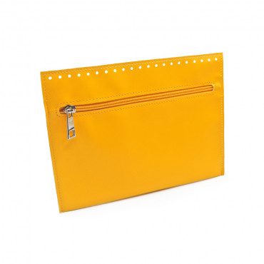 Tasca interna in ecopelle con zip per borse Giallo