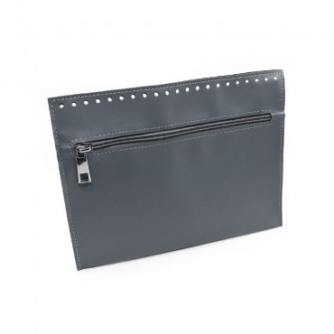 Tasca interna in ecopelle con zip per borse Grigio