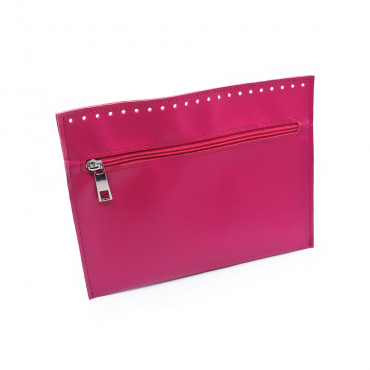 Tasca interna in ecopelle con zip per borse Magenta