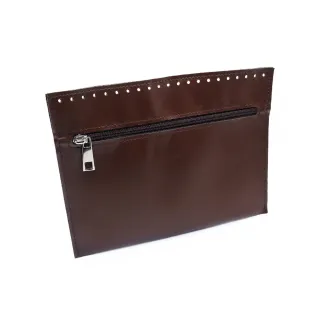 Poche en simili cuir avec zip pour sacs Marron