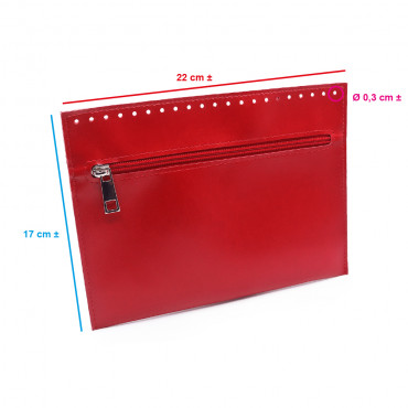 Red Eco Leather Inner Pocket | Tessiland