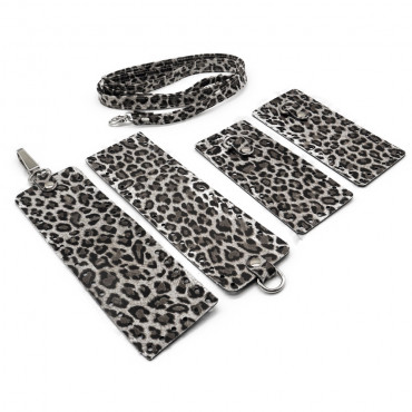 Set borsa Mursi leopardato in ecopelle per borse all'uncinetto Chiaro