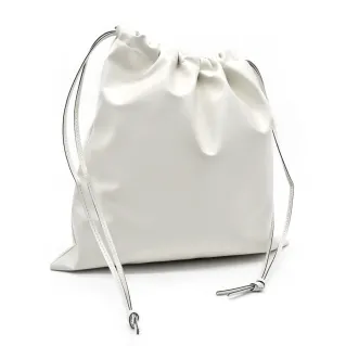 Saco de ecopiel 30x30cm con cordón para el interior del bolso Bianco