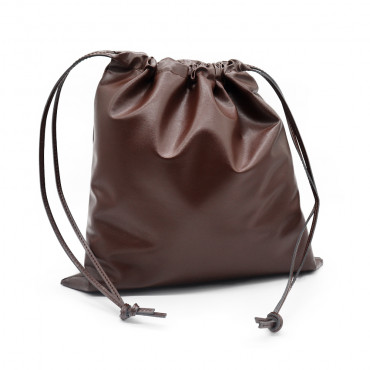 Brown Eco Leather Pouch 30x30 | Tessiland