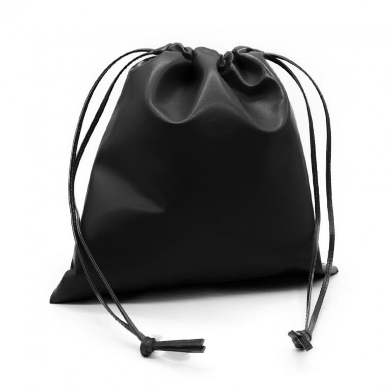 Black Eco Leather Pouch 30x30 | Tessiland