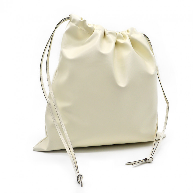 Cream Eco Leather Pouch 30x30 | Tessiland