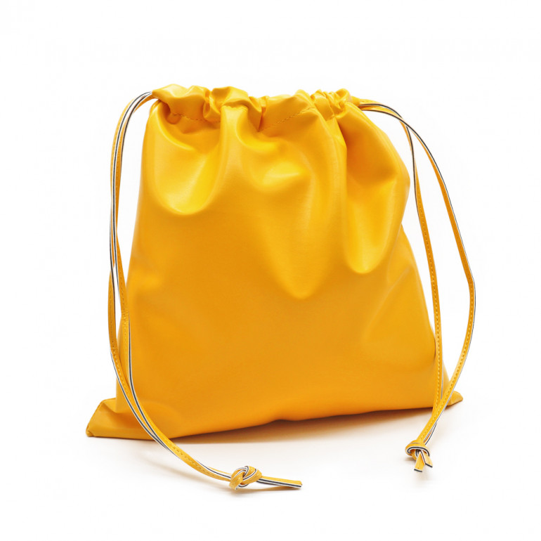 Yellow Eco Leather Pouch 30x30 | Tessiland