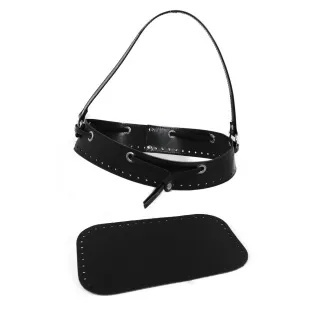 Bucket bag set in eco-leather with drawstring and handle Black