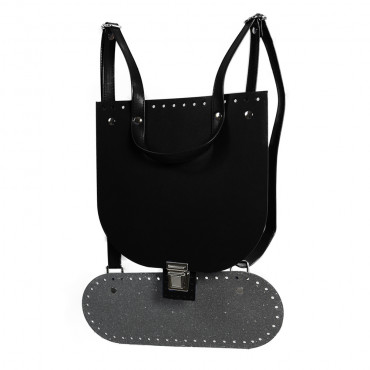 Set Holly Bolly ecopelle per zainetto crochet Nero