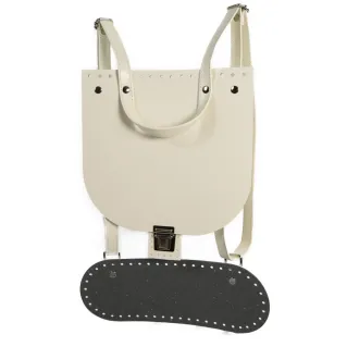 Set Holly Bolly de ecopiel para mochila de crochet Panna