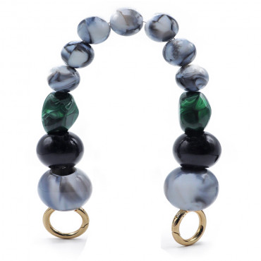 Manico Sfera in resina con moschettoni ad anello per pochette Grigio