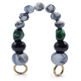 Sphere Handle in Resin with Ring Carabiners for Clutches Gray