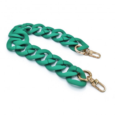 Manico Roma in resina con anelli e moschettoni per pochette Salvia