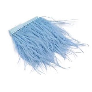 Natural Ostrich Feather Fringe with Satin Border for Applications Celeste