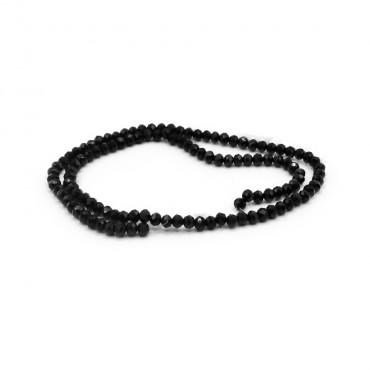 Faceted Crystals 4 mm Black Solid Iridescent | Tessiland