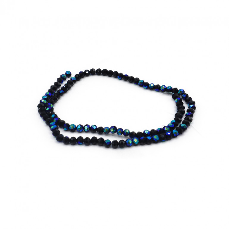 Cristaux 4 mm facettés Noir Solide Changeant | Tessiland