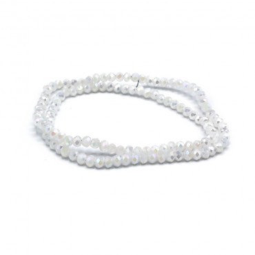 Faceted Crystals 4 mm Solid Shimmering White | Tessiland