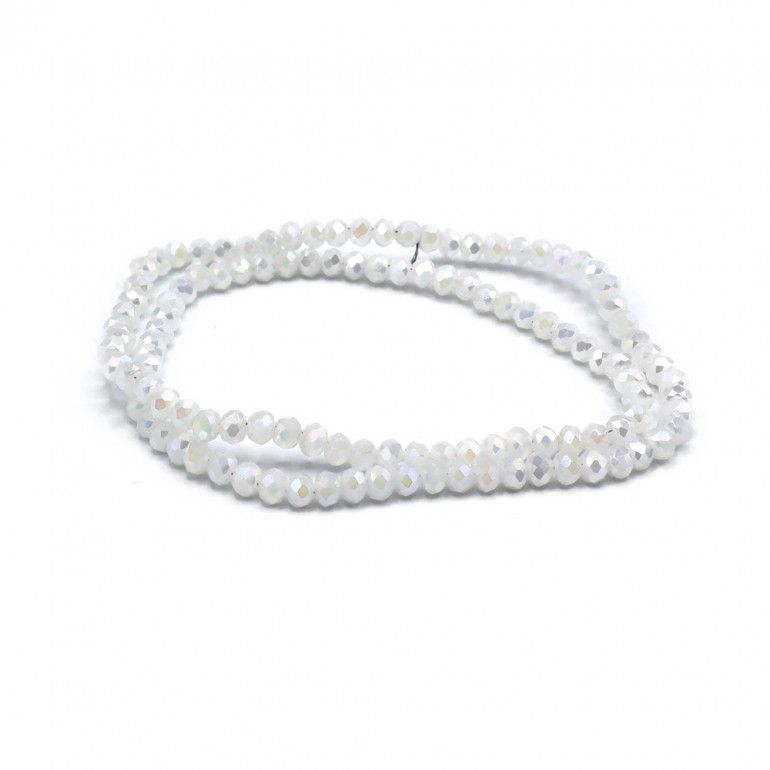 Cristaux 4 mm facettés Blanc Solide Changeant | Tessiland