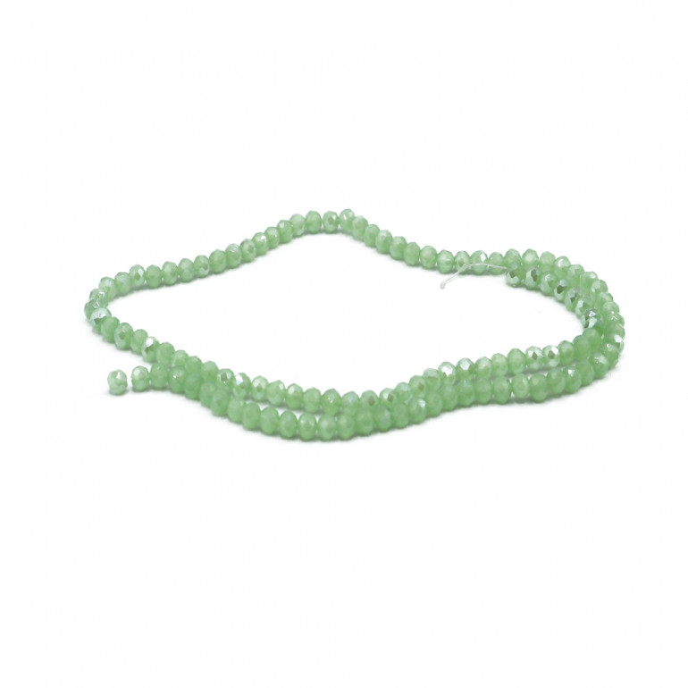 Cristaux 4 mm facettés Vert Clair Solide Irisé | Tessiland