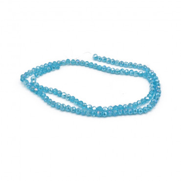 Cristalli sfaccettati in vetro 4mm per bijoux A034 celeste