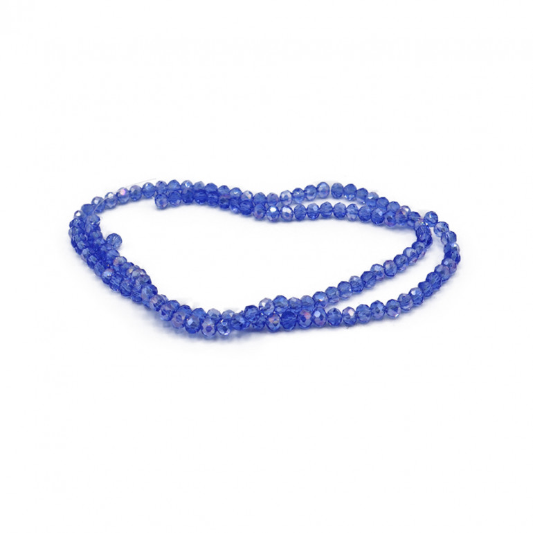 Cristaux 4 mm facettés Bleu Transparent Irisé | Tessiland