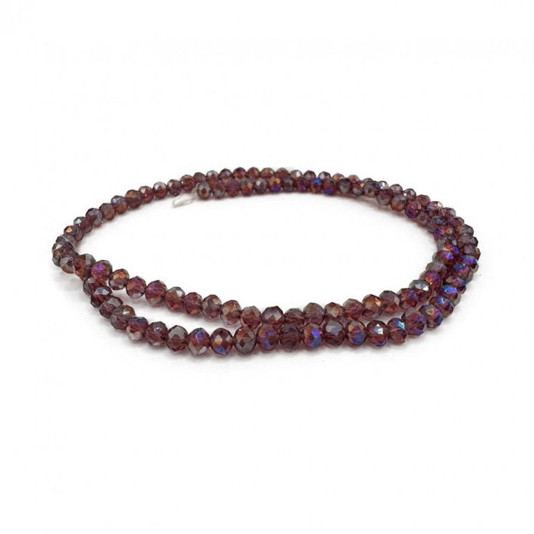 Cristales 4 mm facetados Morado Transparente Tornasolado | Tessiland