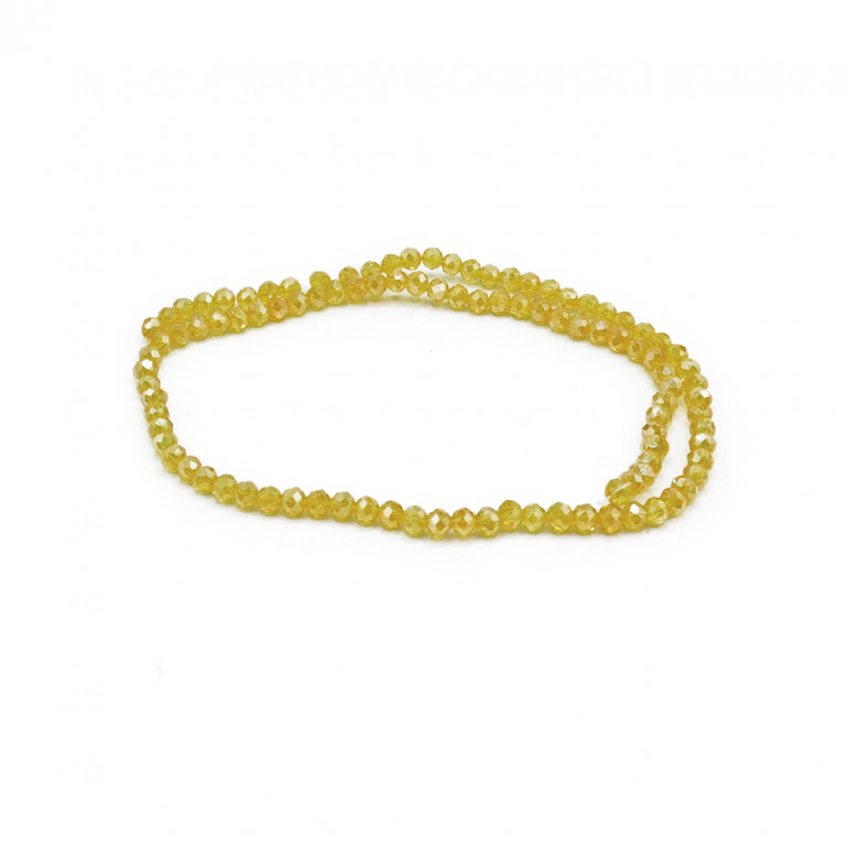 Faceted Crystals 4 mm Transparent Gold | Tessiland