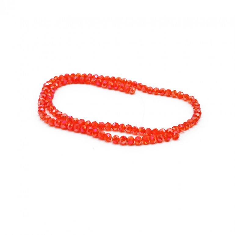 Cristaux 4 mm facettés Homard Transparent Irisé | Tessiland