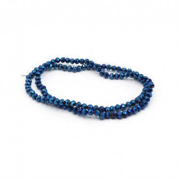 Cristalli sfaccettati in vetro 4mm per bijoux A253 blu