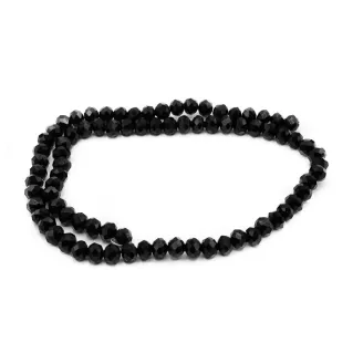 6mm Faceted Glass Crystals for Jewelry A002 nero