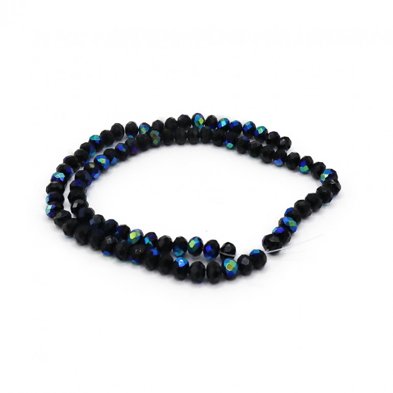 Cristaux 6 mm Noir Transparent Changeant, verre facetté | Tessiland