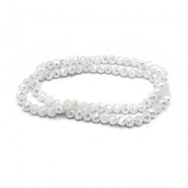 Cristalli sfaccettati in vetro 6mm per bijoux A245 bianco