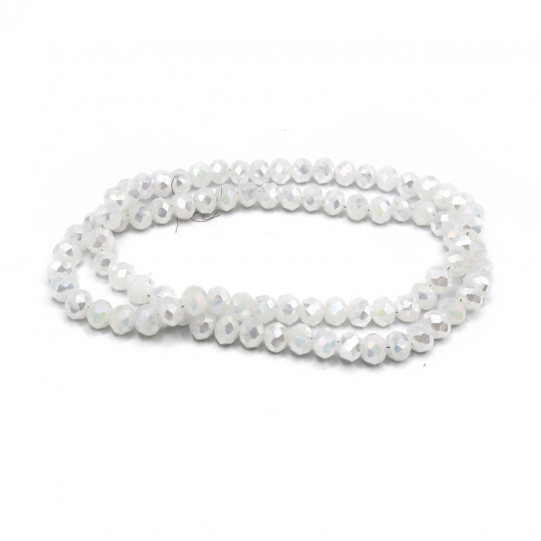 Cristalli 6 mm Bianco Pieno Cangiante, vetro sfaccettato | Tessiland