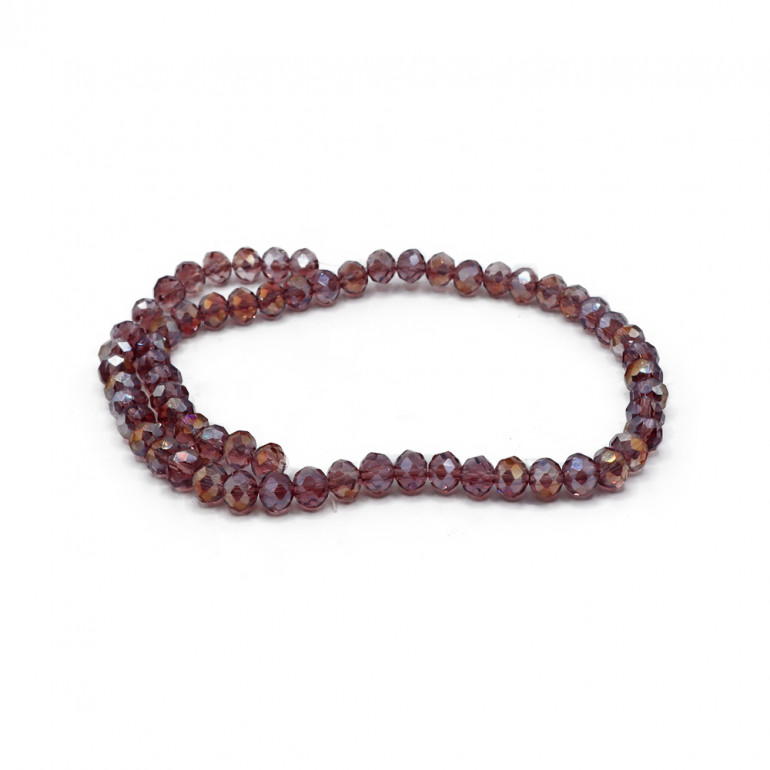 Crystals 6 mm Transparent Shimmering Purple, faceted glass | Tessiland