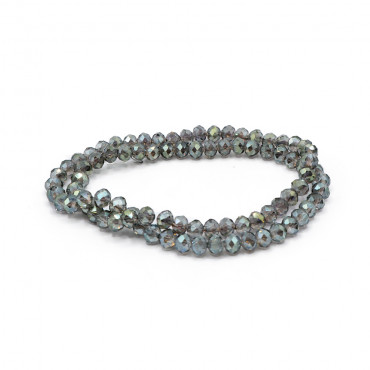 Cristaux 6 mm Gris Transparent Changeant, verre facetté | Tessiland