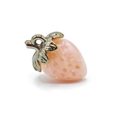 Pale Pink Strawberry Pendant, marbled resin strawberry | Tessiland