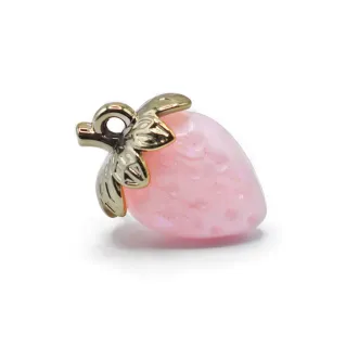 Strawberry Marble Effect Resin Pendant for Jewelry Rosa scuro