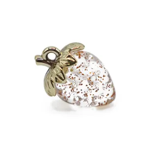 Strawberry Marble Effect Resin Pendant for Jewelry Trasparente