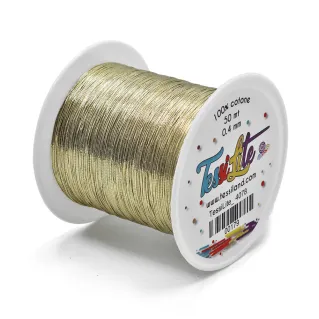 Tessilite hilo fino para bisutería con efecto metálico Oro damasco 4078