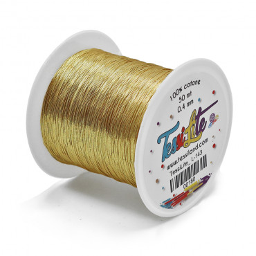 Tessilite filato sottile per bijoux effetto metallico Oro albino l143