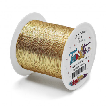 Tessilite filato sottile per bijoux effetto metallico Oro Avorio CL257