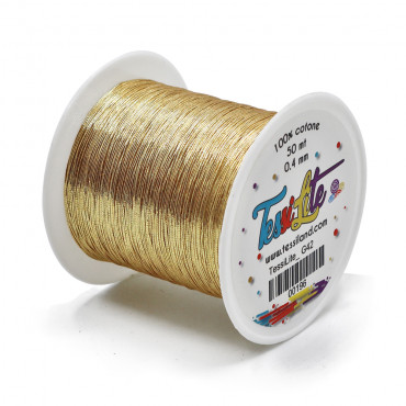 Tessilite filato sottile per bijoux effetto metallico Oro champagne g42