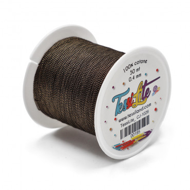 Tessilite filato sottile per bijoux effetto metallico Ebano dorato cj1026