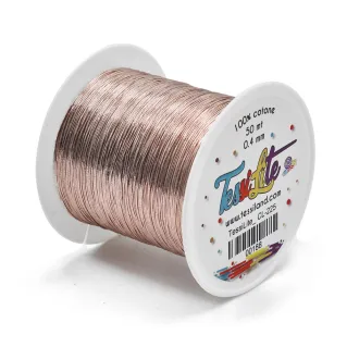 Tessilite hilo fino para bisutería con efecto metálico Rosa aureo cl225