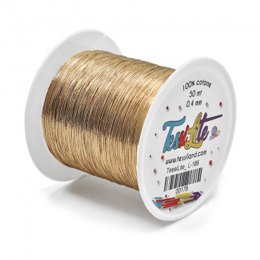 Tessilite filato sottile per bijoux effetto metallico Ottone albino l186