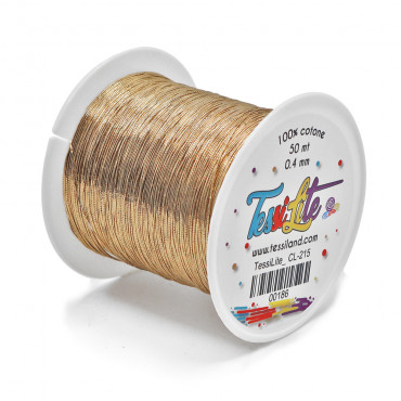 Tessilite filato sottile per bijoux effetto metallico Ottone Avorio CL215
